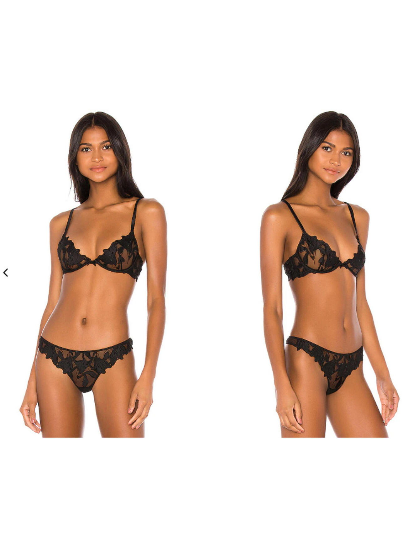 Fleur Du Mal Lily Embroidery Plunge Demi Bra 32d Nwt $138msrp